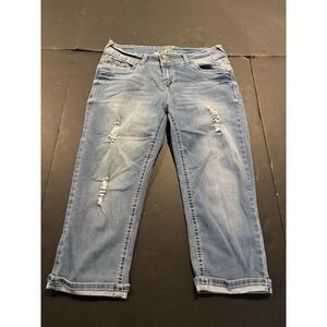 WallFlower Women's Distressed Denim Capri Jeans Size 11